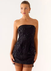 Wear My Kiss Mini Dress - Black